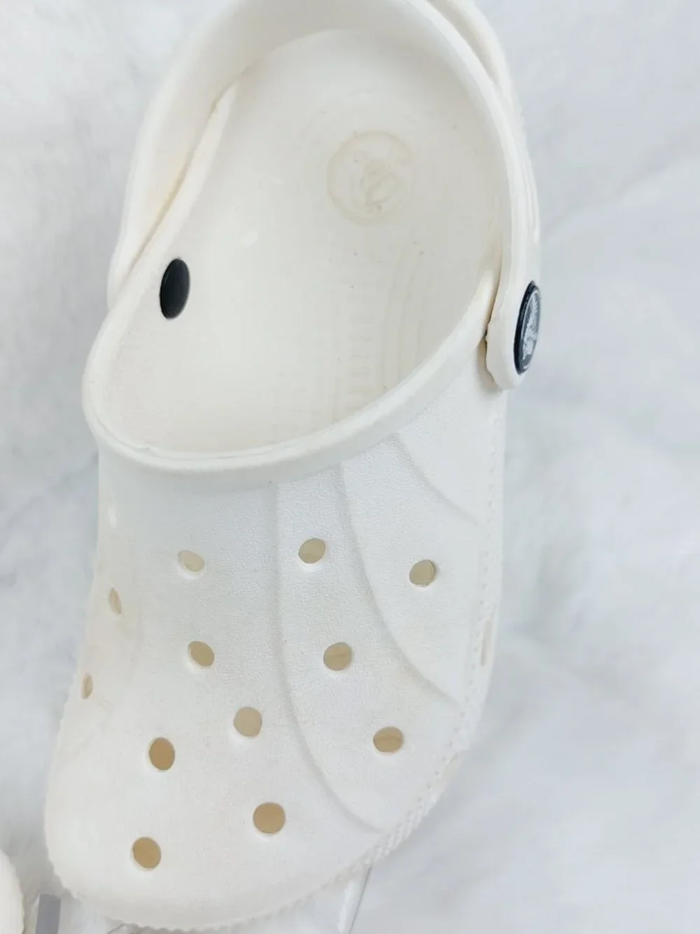 Crocs Girl's White Classic Adjustable Breathe Slip-On Casual Clogs Size 11